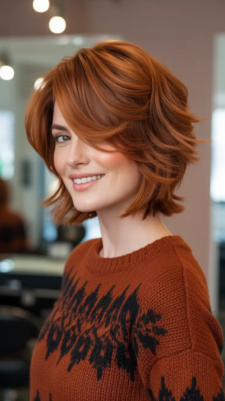 elegant spring shag haircut for 2026 Warm Copper Shag With Soft Volume