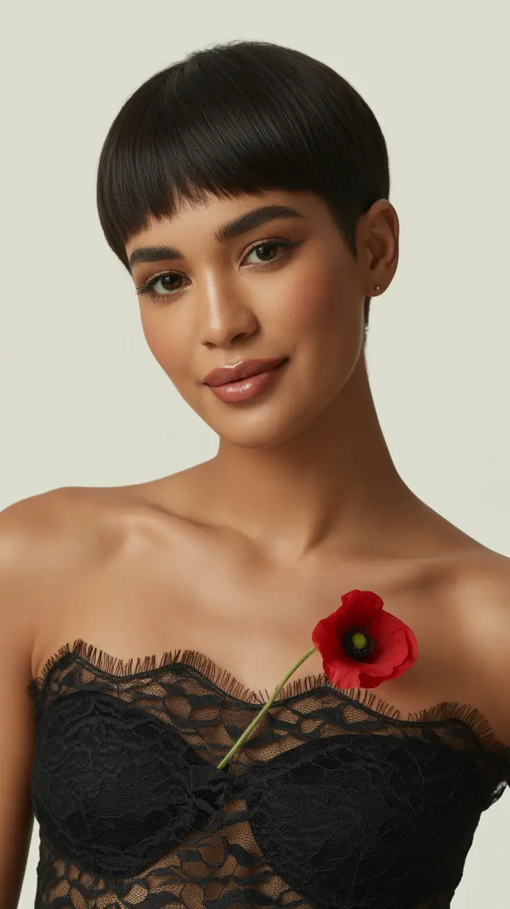 elegant spring short haircut 2026 ultra short crop micro bangs