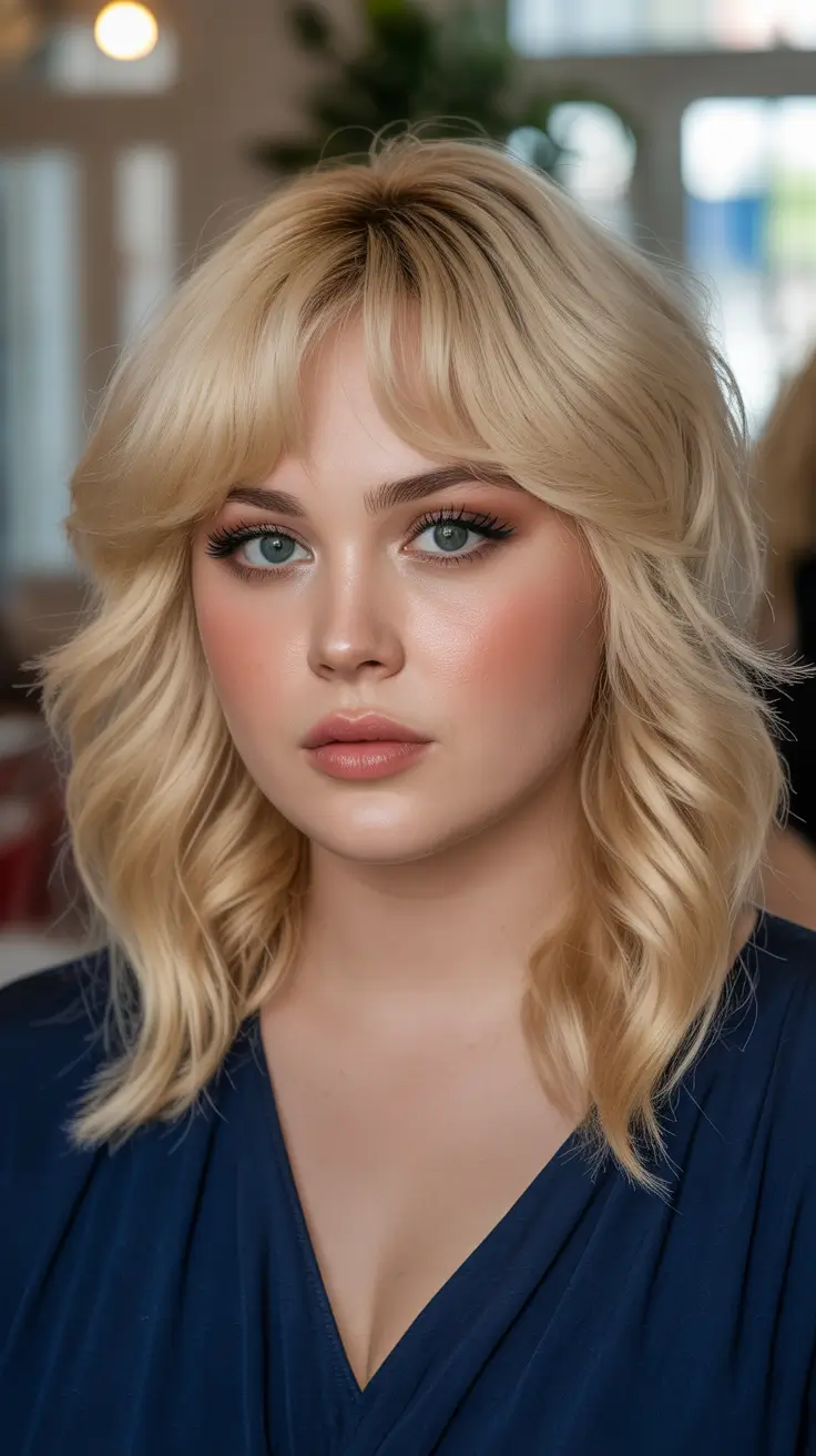 Fresh Spring Haircuts for Plus Size Women 2026 Layered Blonde Shag