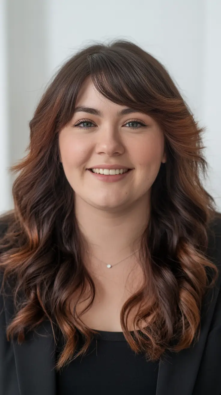 Fresh Spring Haircuts for Plus Size Women 2026 Chocolate Copper Layers