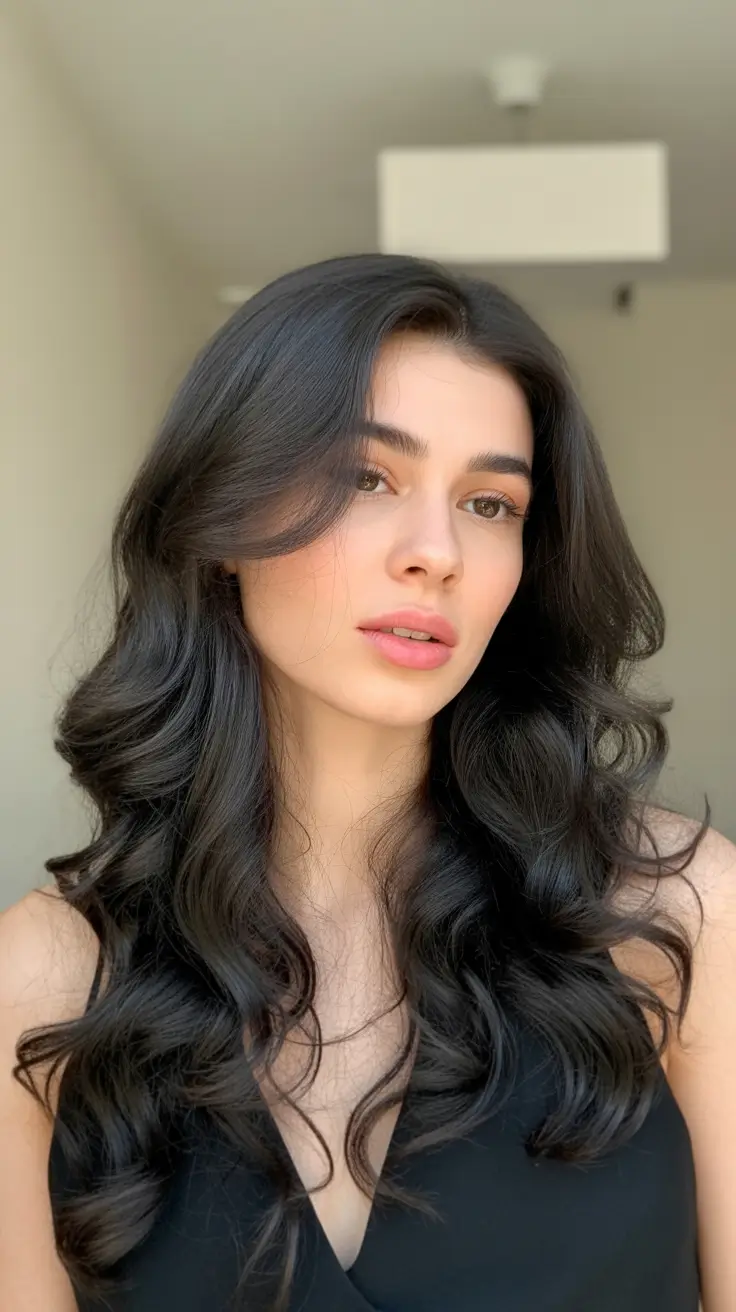 spring brown hair color 2026 Elegant Dark Waves