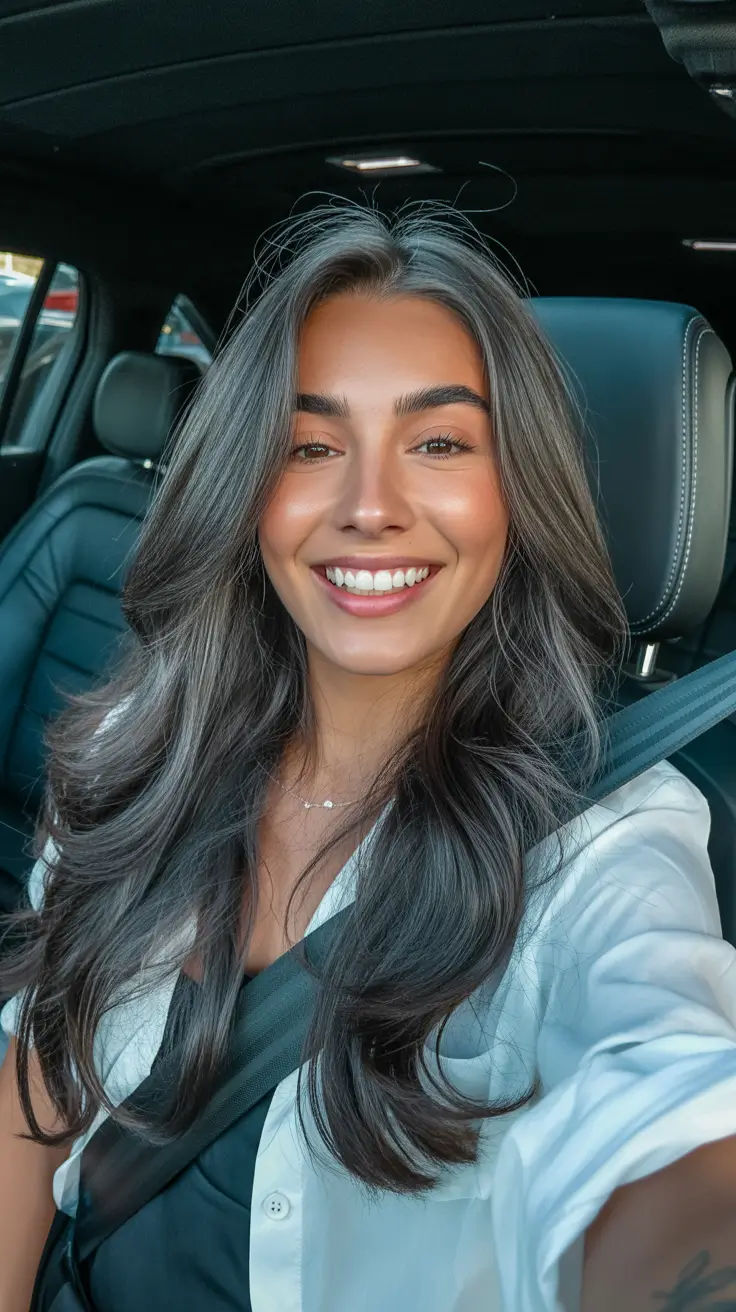 spring brown hair color 2026 Ash Brown Airy Volume