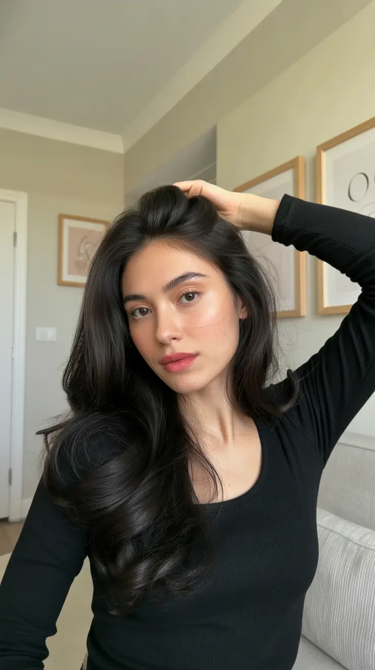 spring brown hair color 2026 Soft Charcoal Brunette