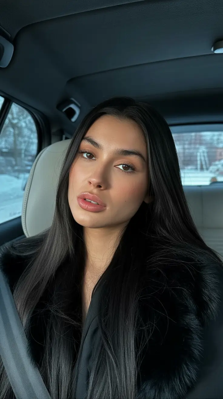 spring brown hair color 2026 Ultra Long Ink Brown