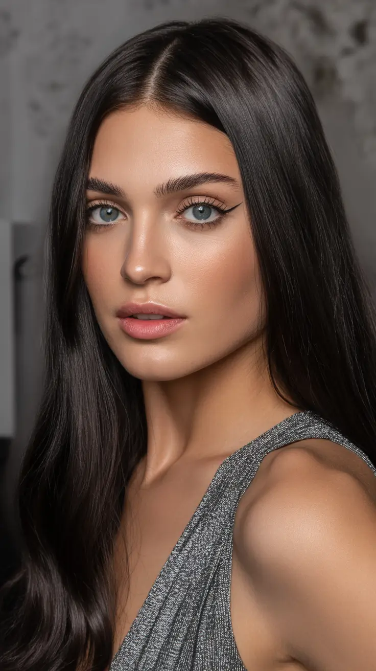 spring brown hair color 2026 Midnight Brunette Shine