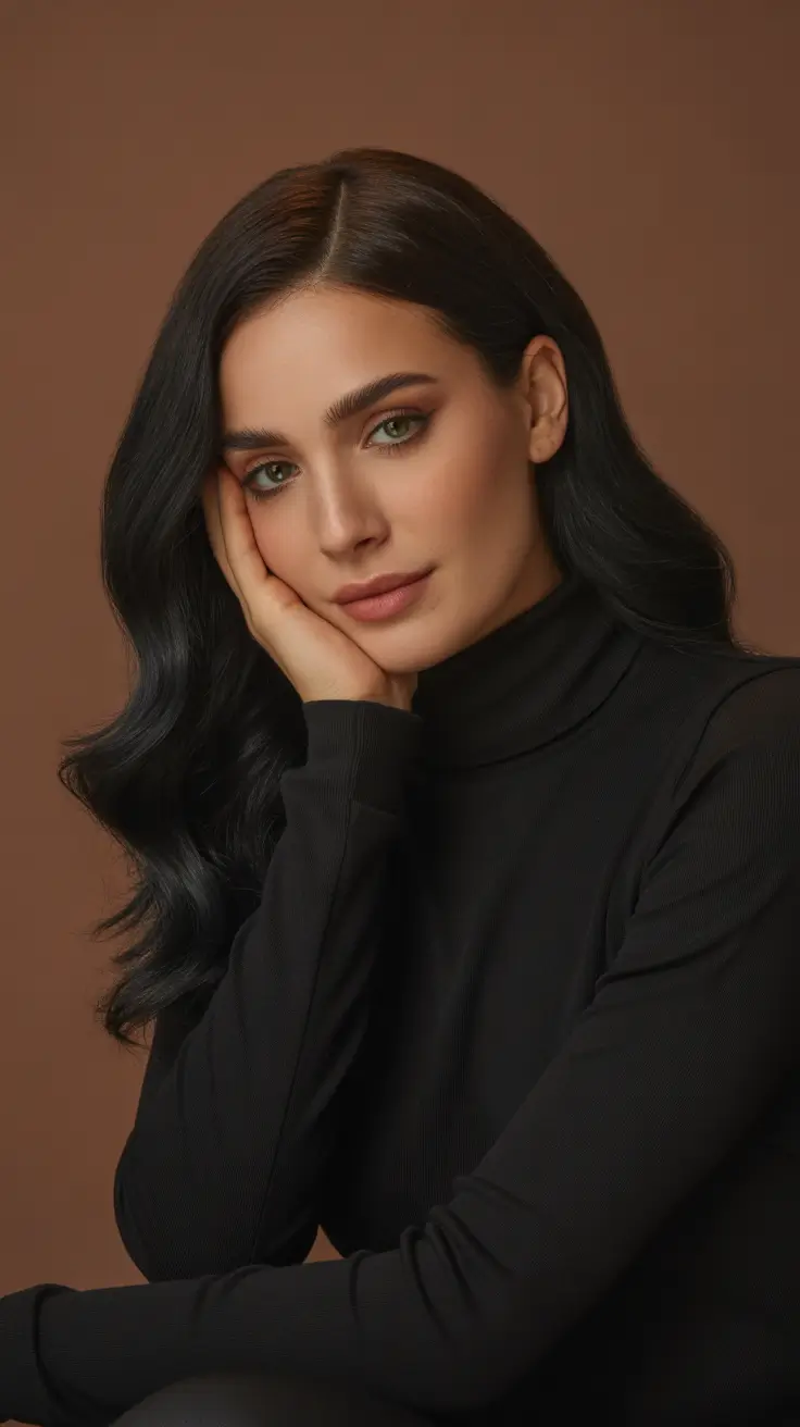 new spring long haircut ideas 2026 Classic Dark Length With Soft Waves and Minimal Layers