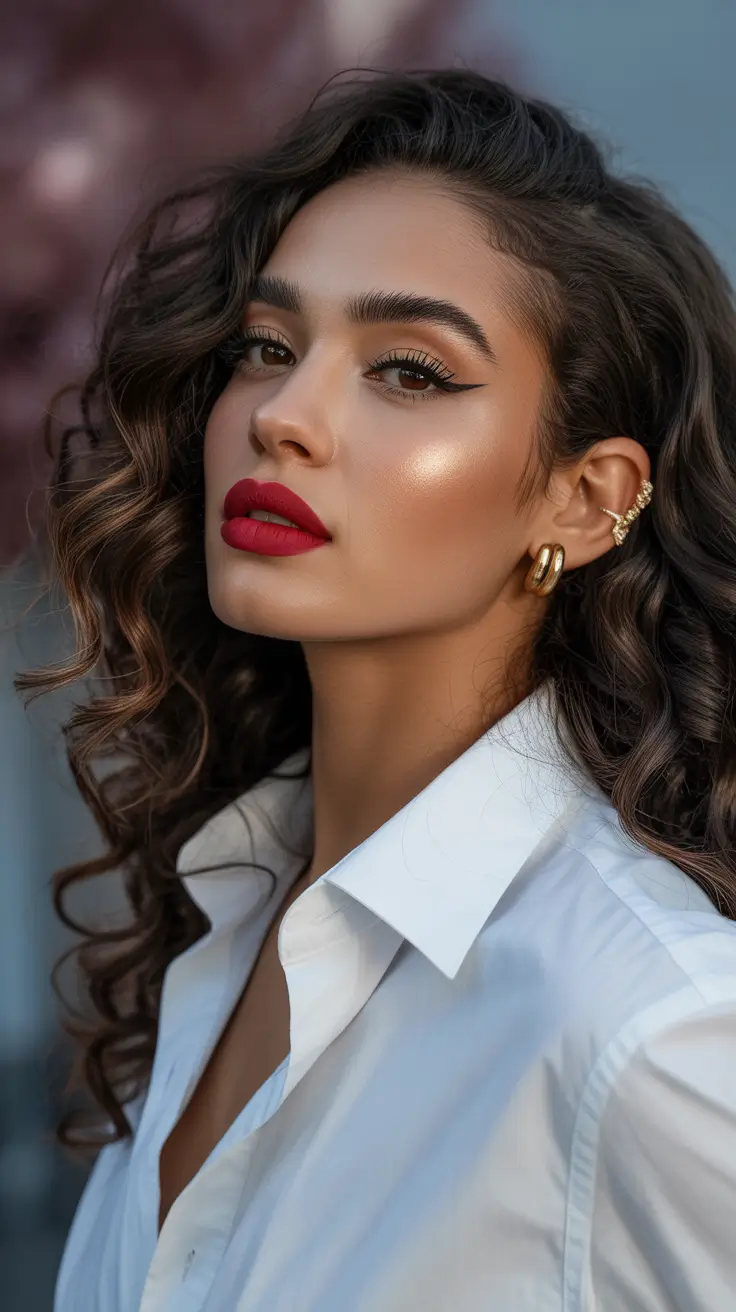 new spring long haircut ideas 2026 Defined Natural Waves With Retro Confidence