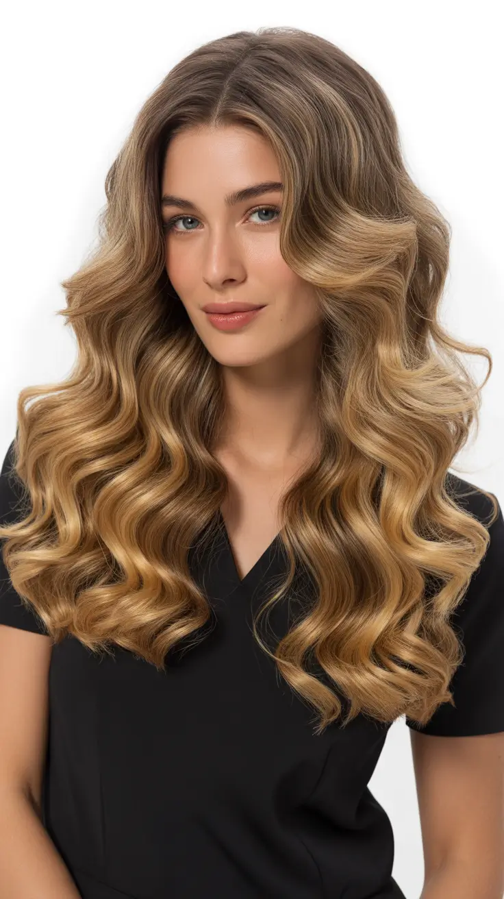 new spring mid length haircut 2026 Glam Mid Length Waves With Long Layers