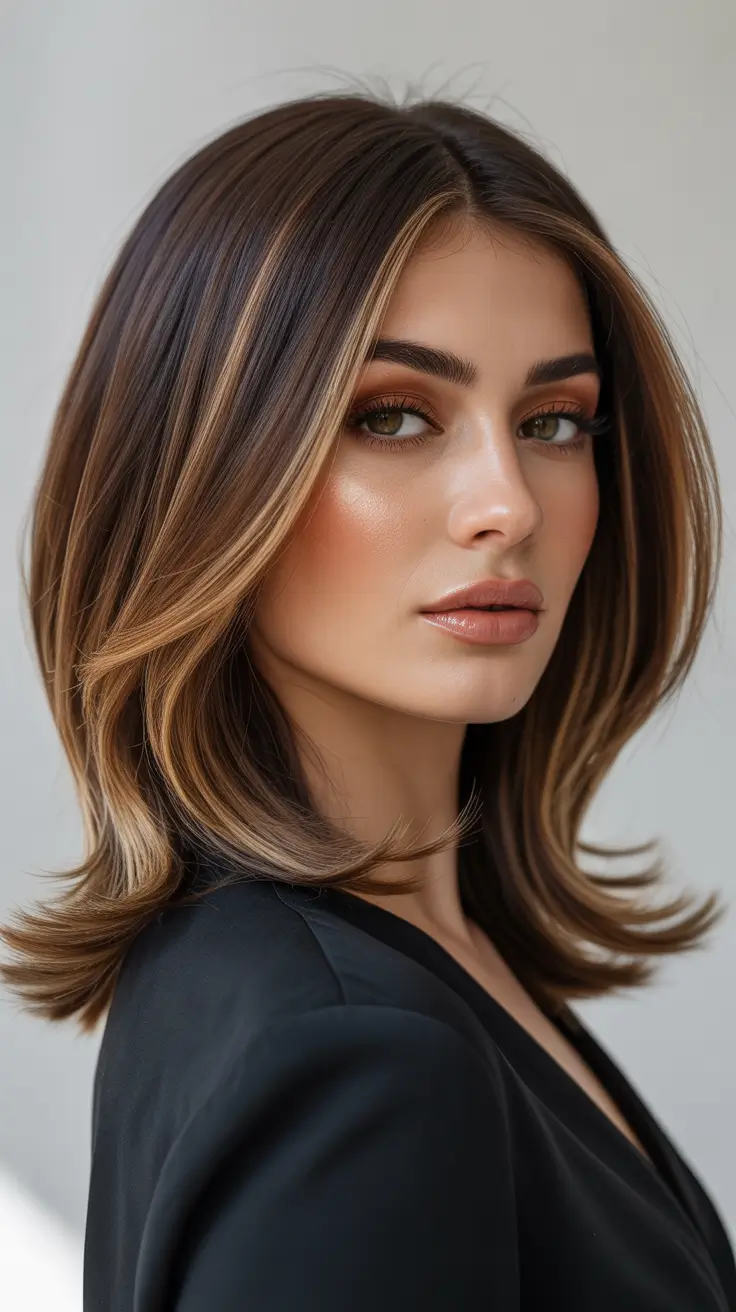 new spring mid length haircut 2026 Sleek Mid Length With Defined Face Framing