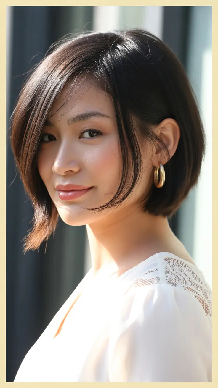 new spring short hairstyles 2026 Side Part Sleek Tucked Bob