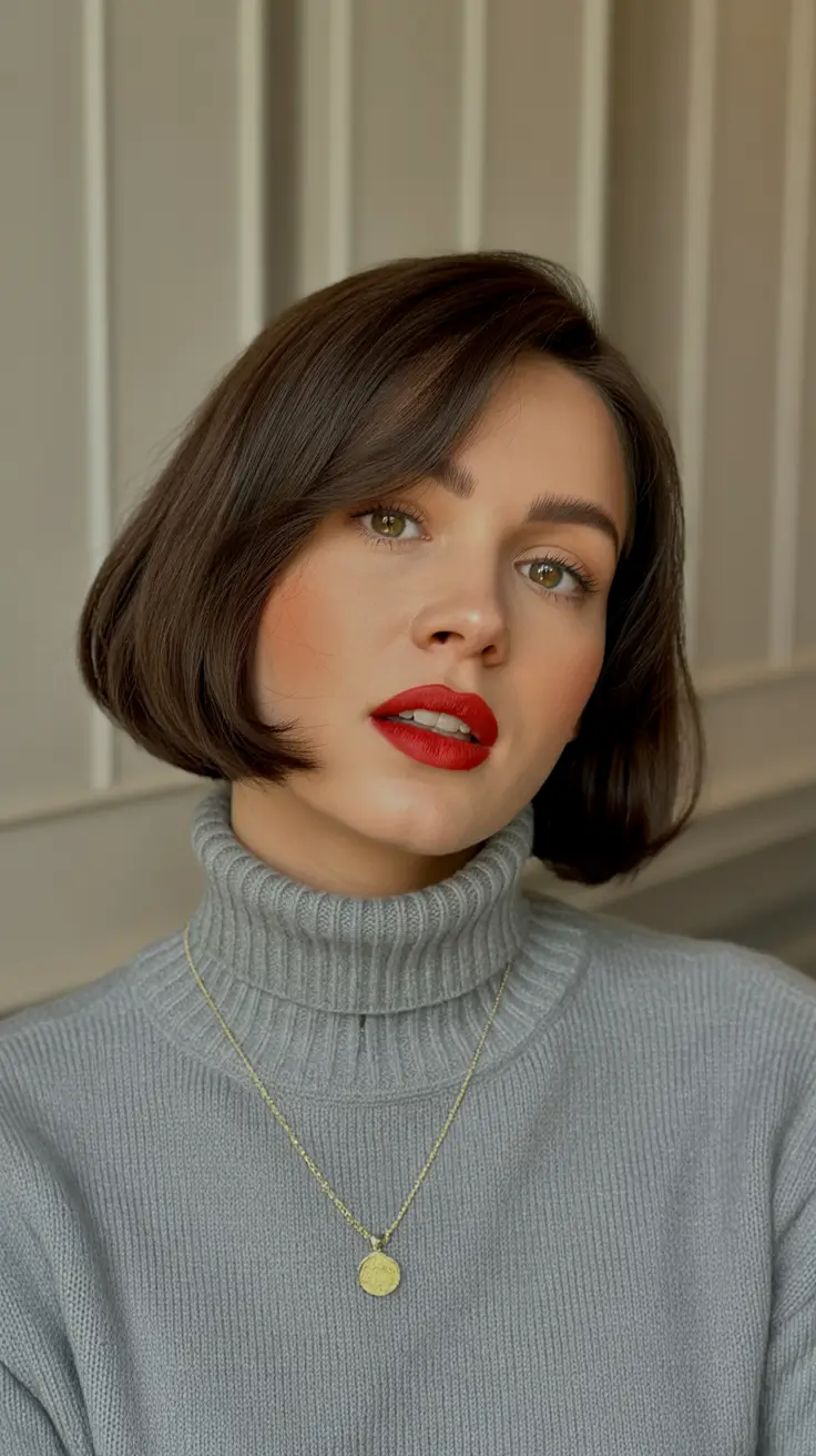 new spring short hairstyles 2026 Classic Sculpted Bob with Deep Side Sweep