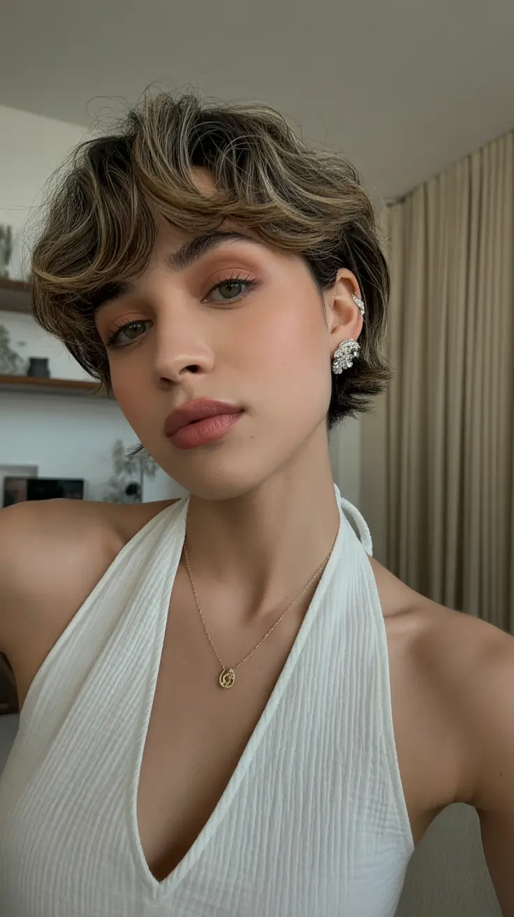 new spring short hairstyles 2026 Layered Bixie with Tousled Volume