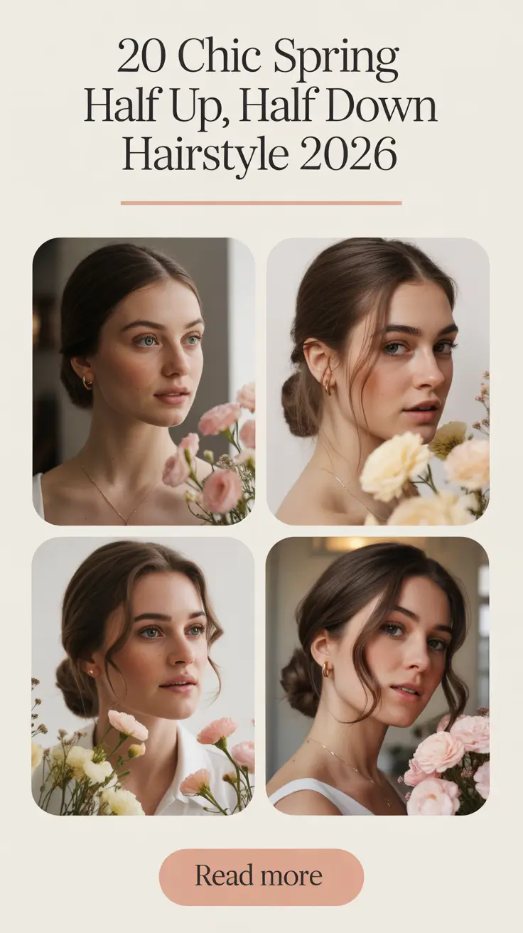 Chic Spring Half Up Half Down Hairstyle 2026 Ideas for Long, Medium & Wedding Guest Looks