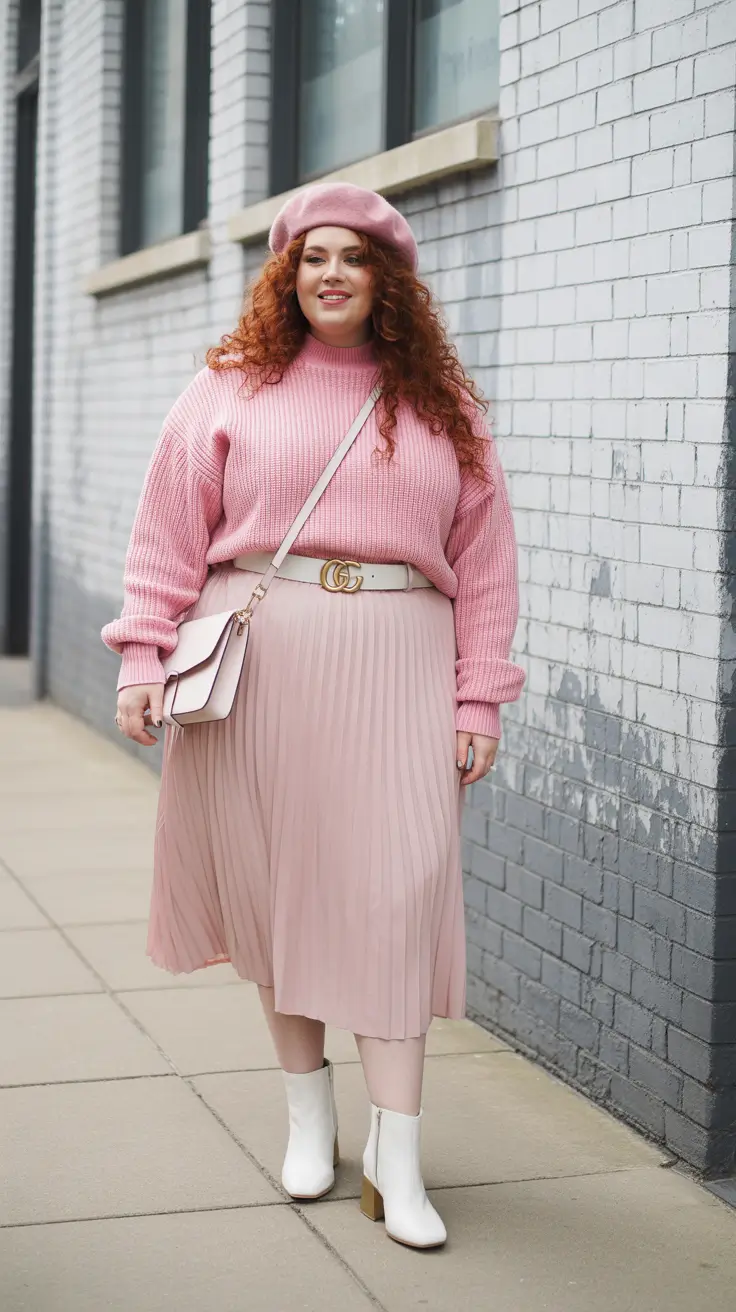 popular plus size spring outfits 2026 Romantic Pastel Layers With Soft Boho Chic Energy