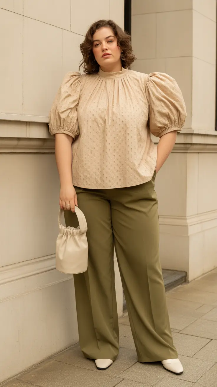 popular plus size spring outfits 2026 Romantic Volume and Earth Toned Structure