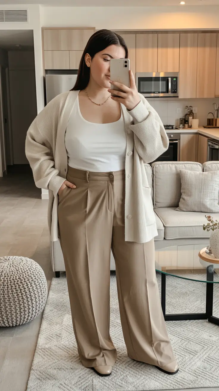 popular plus size spring outfits 2026 Cozy Neutrals for Effortless Everyday Dressing