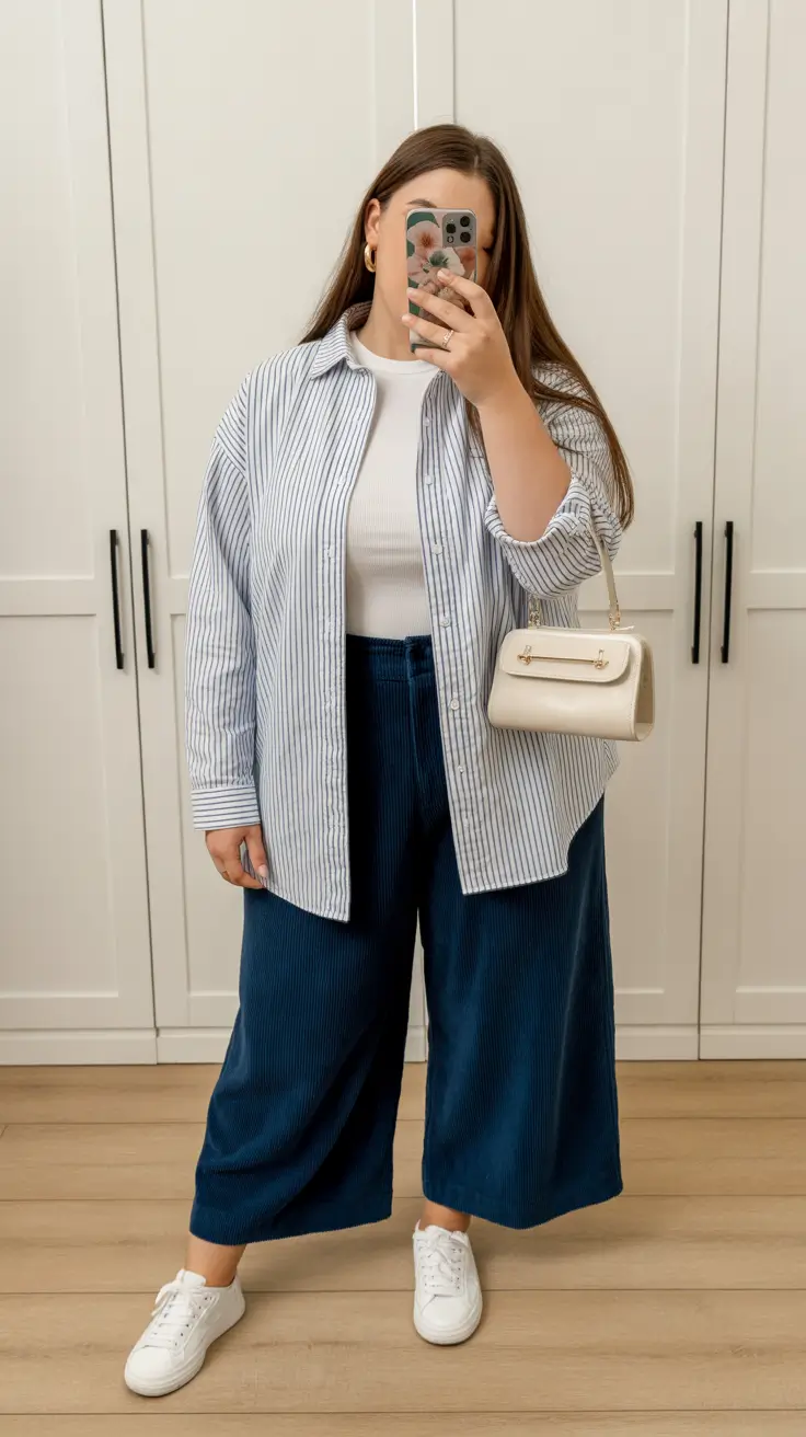 popular plus size spring outfits 2026 Everyday Ease With Stripes and Texture