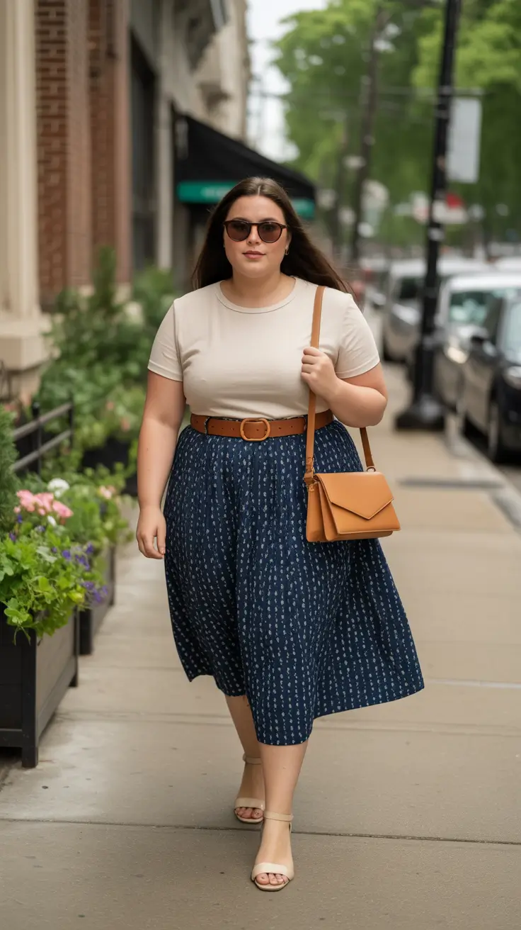 popular plus size spring outfits 2026 Classic Skirt and Top Pairing With Modern Ease