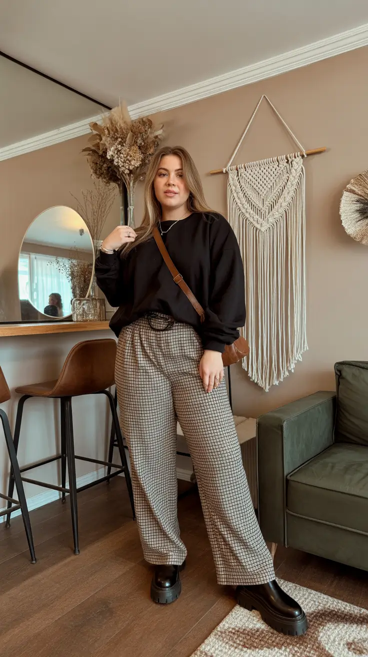 popular plus size spring outfits 2026 Relaxed Neutrals With a Touch of Grunge Softness