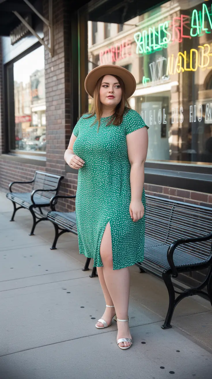 popular plus size spring outfits 2026 Bright Green Dress for Spring Street Charm