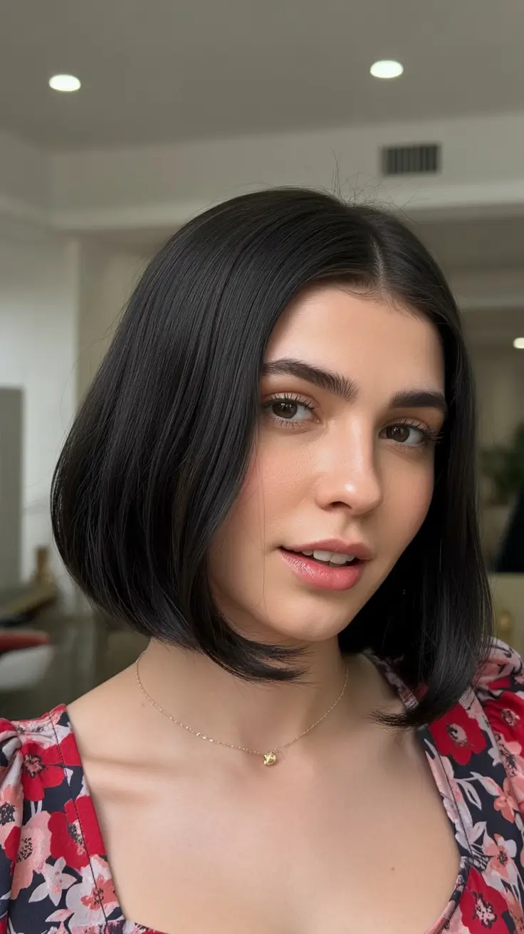 popular spring haircuts for chubby faces 2026 - Rounded Chic Bob With Tapered Ends