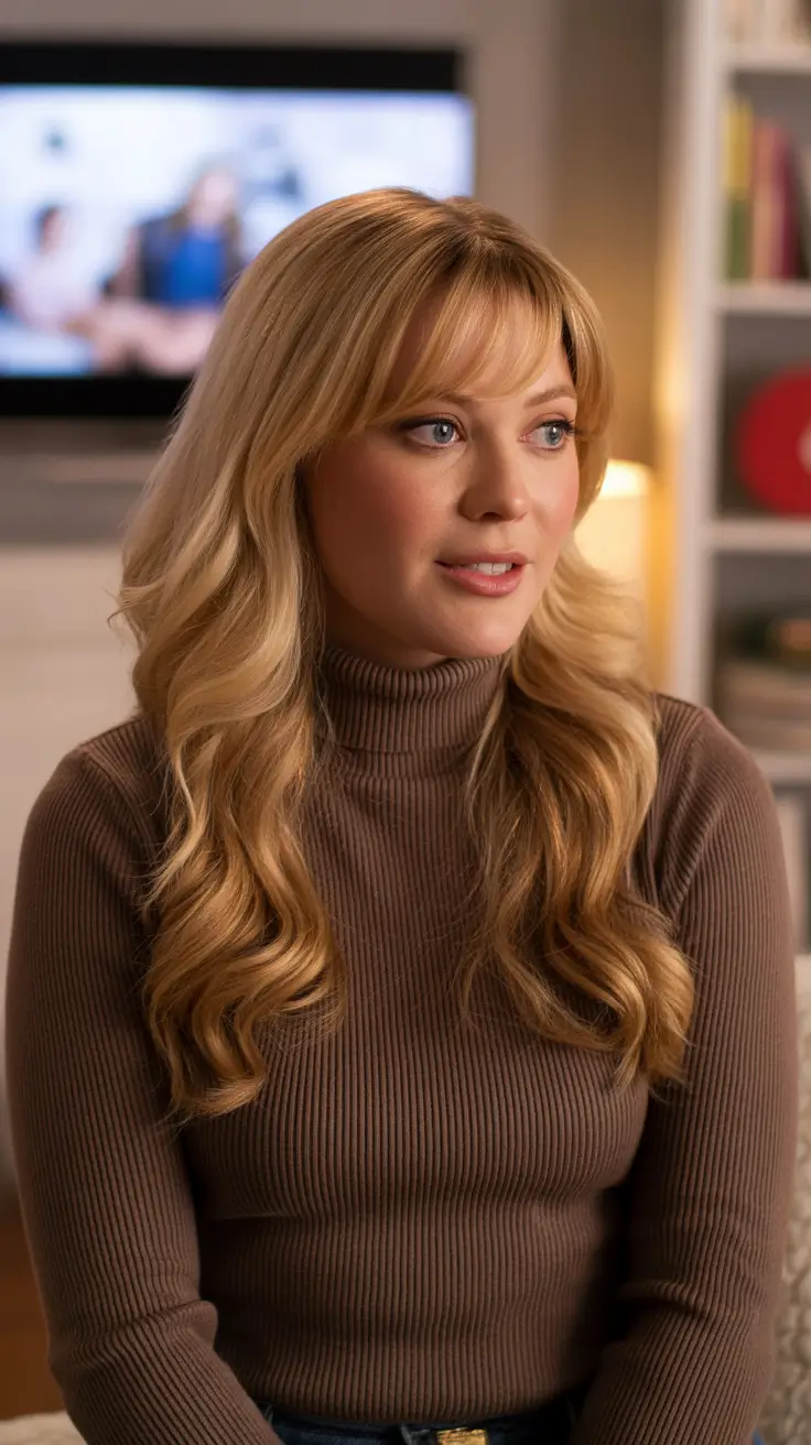 popular spring haircuts for chubby faces 2026 - Soft Long Waves With Light Spring Bangs