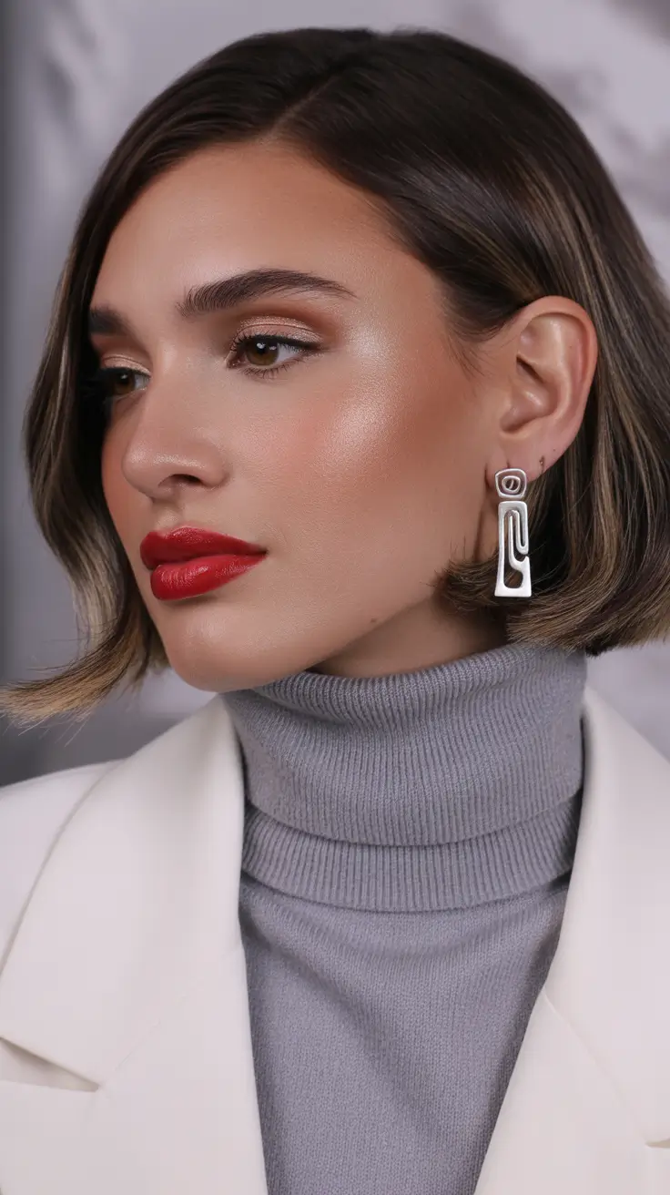 popular spring haircuts for chubby faces 2026 - Modern Structured Bob With Soft Dimensional Color