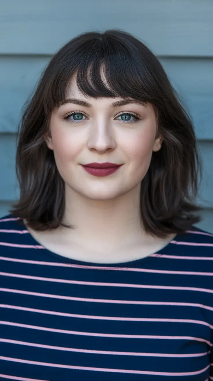 popular spring haircuts for chubby faces 2026 - Structured Shoulder Length With Airy Volume