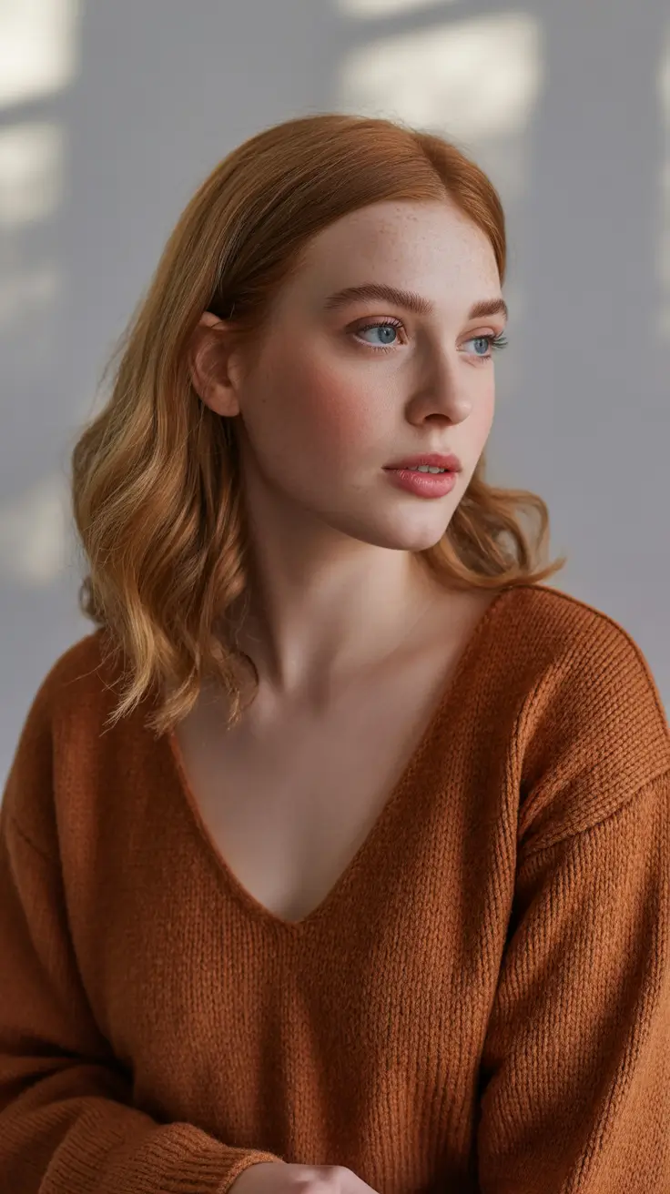 popular spring haircuts for chubby faces 2026 - Soft Golden Waves With a Clean Center Part