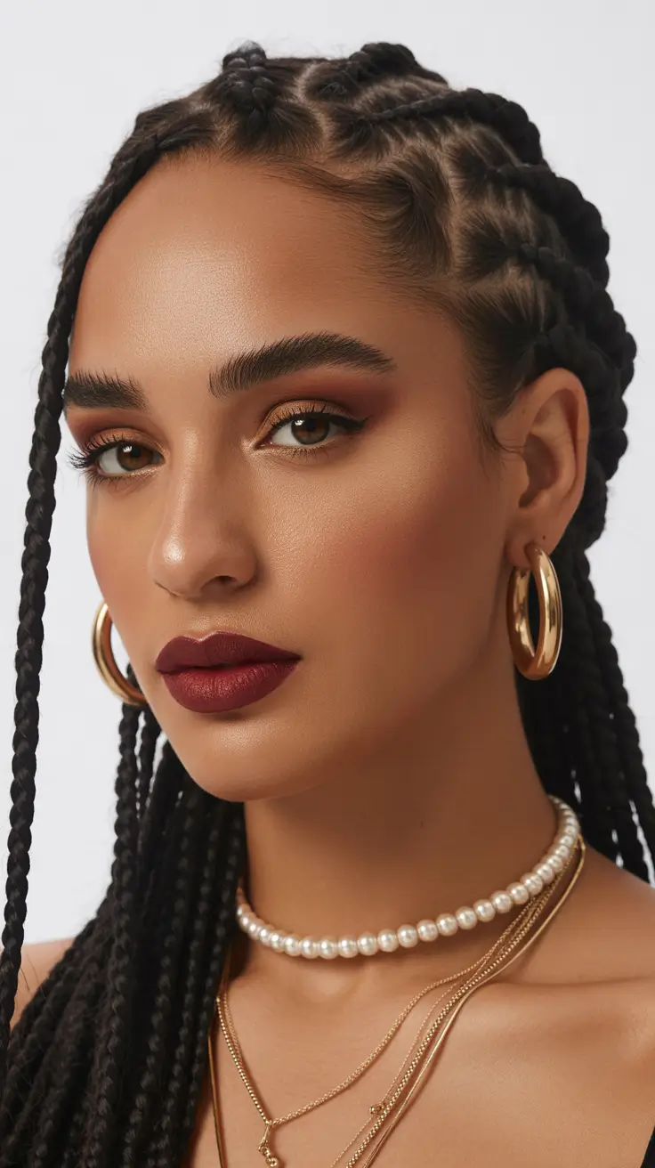 pretty spring braids hairstyle 2026 Defined cornrow braids with layered length fall