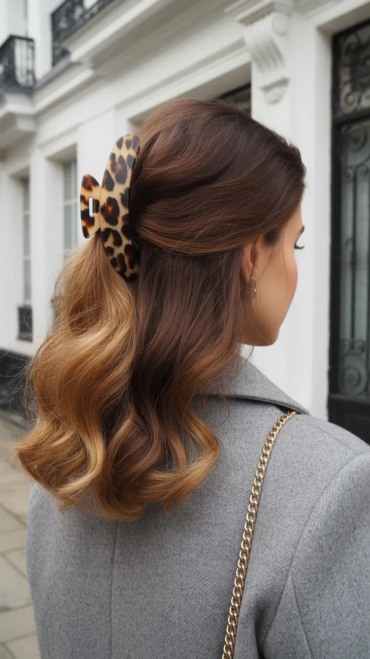 simple spring hairstyles 2026 Soft Half-Up Waves with a Playful Clip