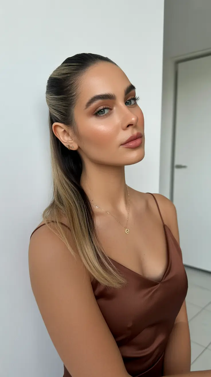 simple spring hairstyles 2026 Low Sleek Ponytail with Subtle Highlights