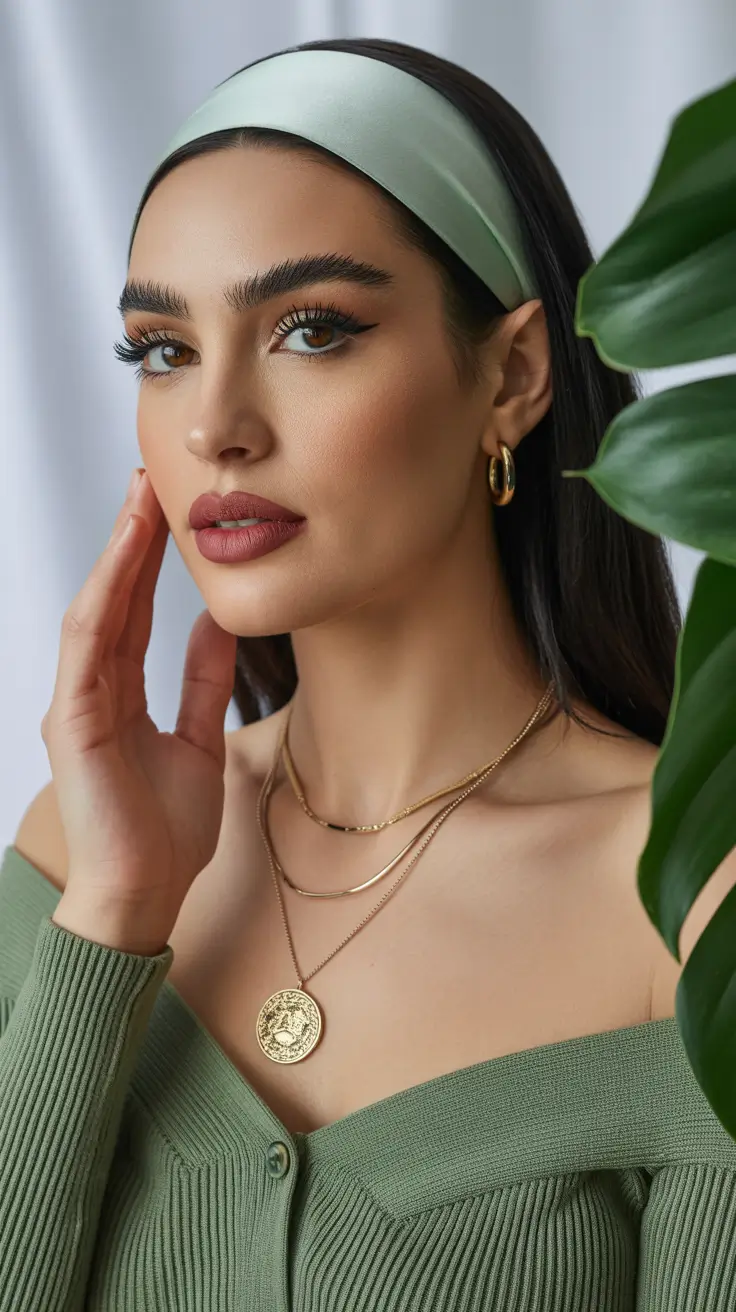 simple spring hairstyles 2026 Glossy Straight Hair with a Soft Spring Headband