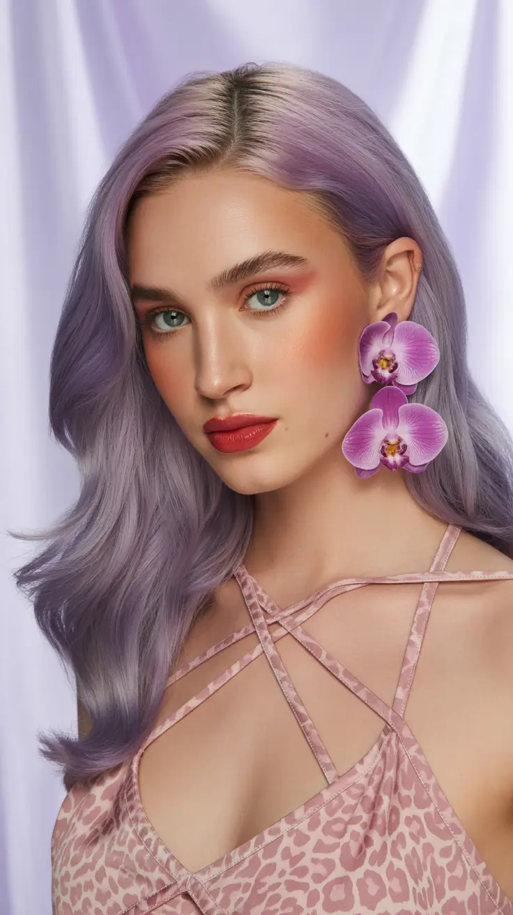 simple spring hairstyles 2026 Orchid-Inspired Lavender Waves