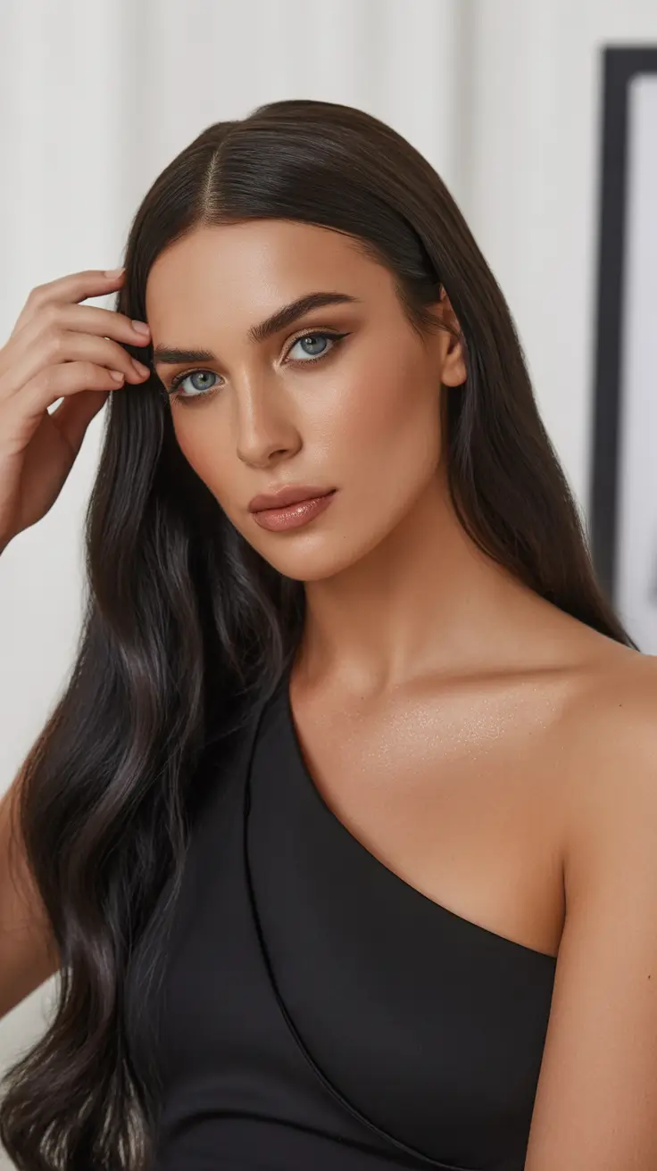 simple spring hairstyles 2026 Lux Deep Waves with Glossy Brunette Shine