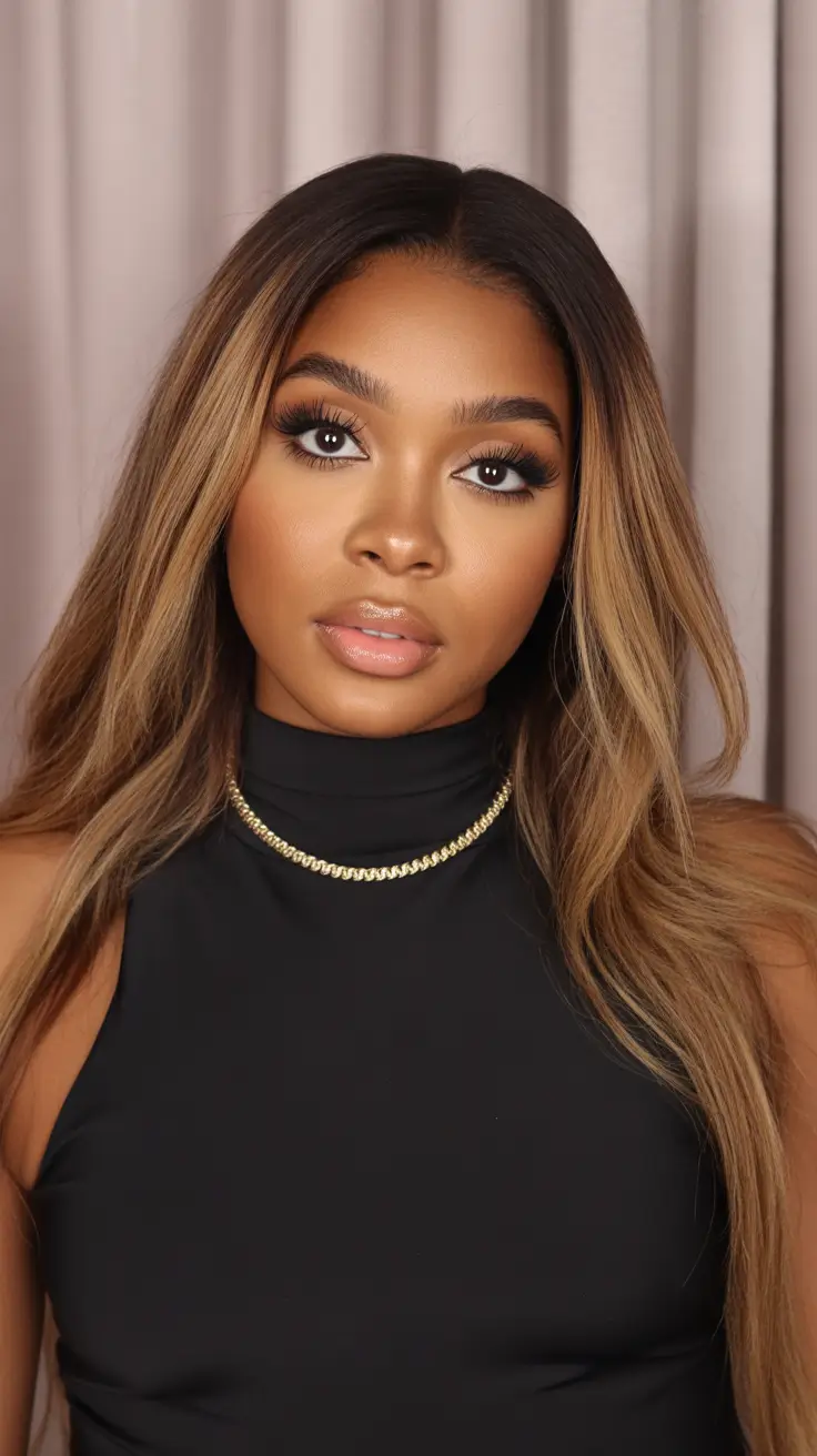 subtle spring hair color for dark skin 2026 Bronzed Mocha Melt with Soft Dimension