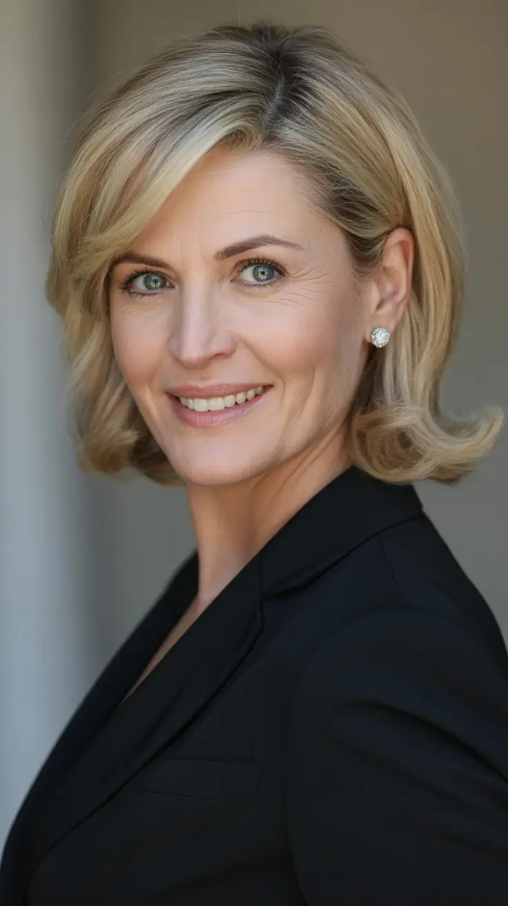 trendy spring haircuts for women over 50 2026 Medium Length Blonde