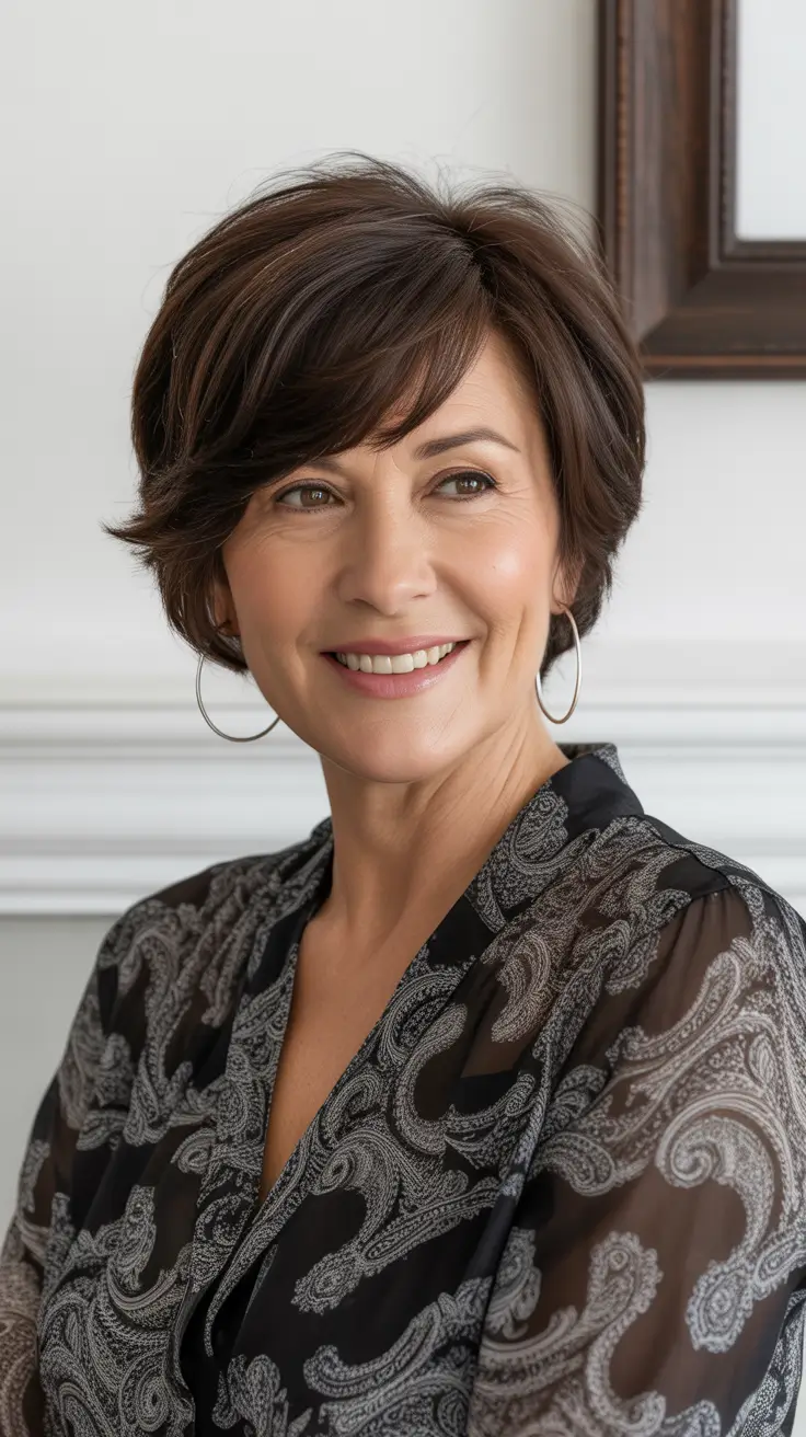 trendy spring haircuts for women over 50 2026 Layered Short Cut