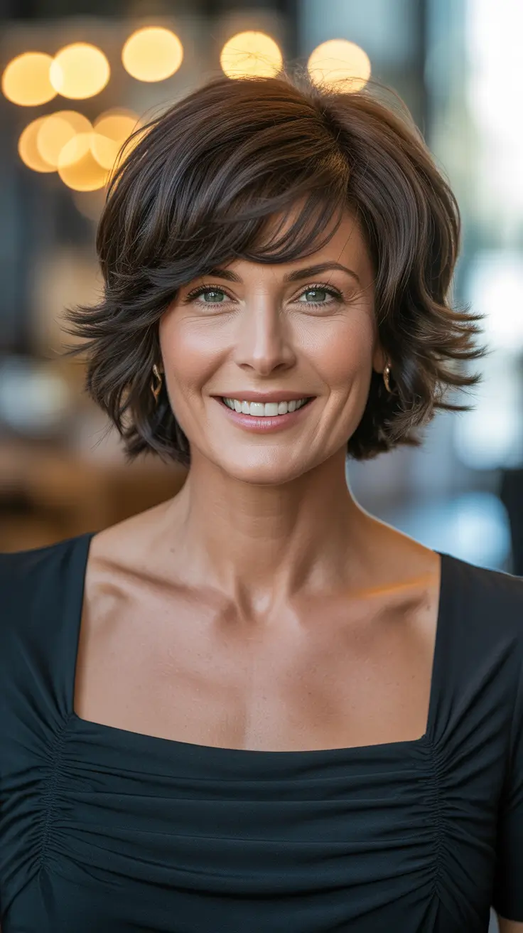 trendy spring haircuts for women over 50 2026 Short Wavy Bob