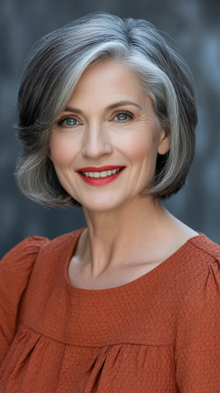 trendy spring haircuts for women over 50 2026 Soft Gray Bob