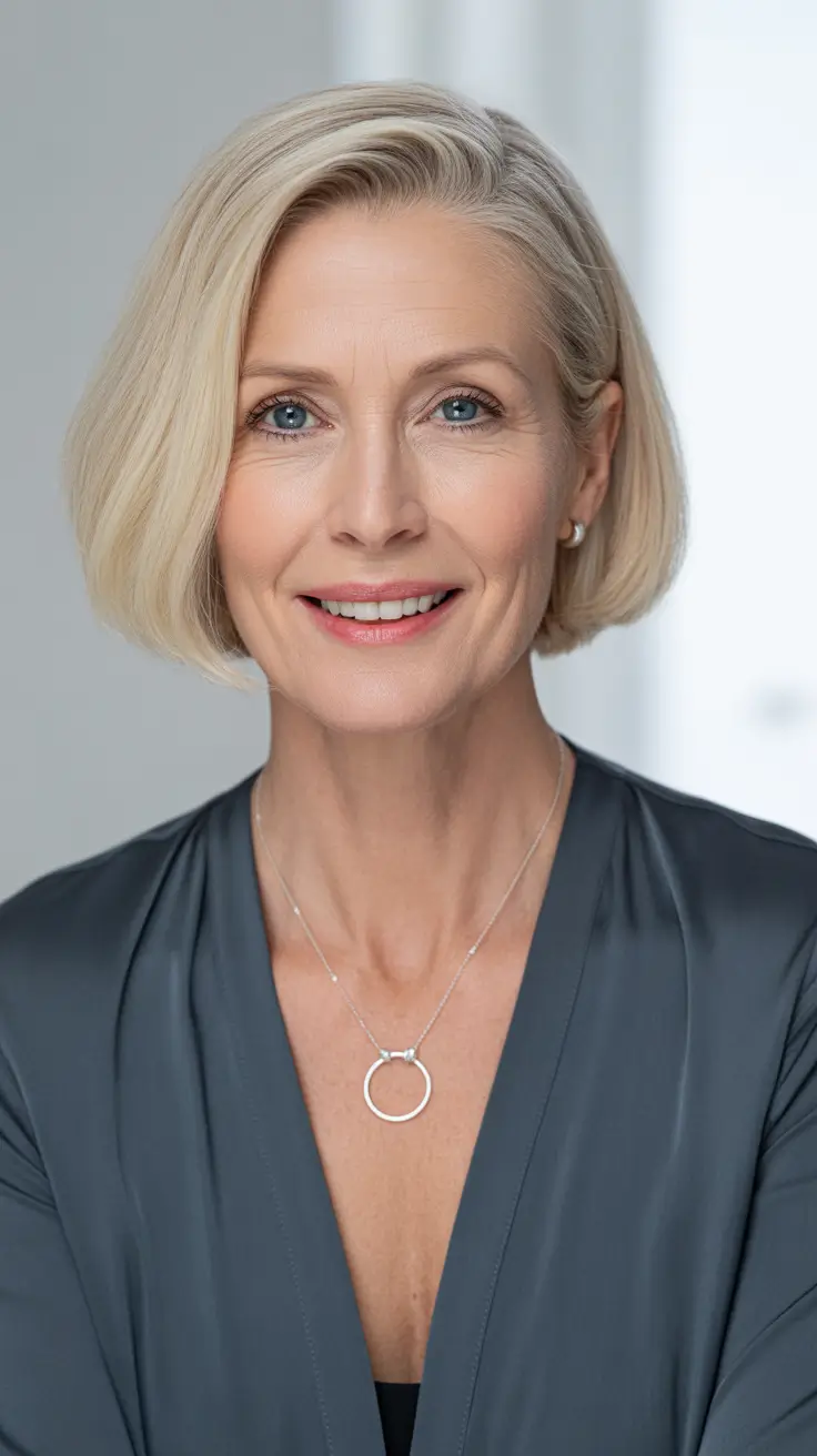 trendy spring haircuts for women over 50 2026 Blonde Short Bob