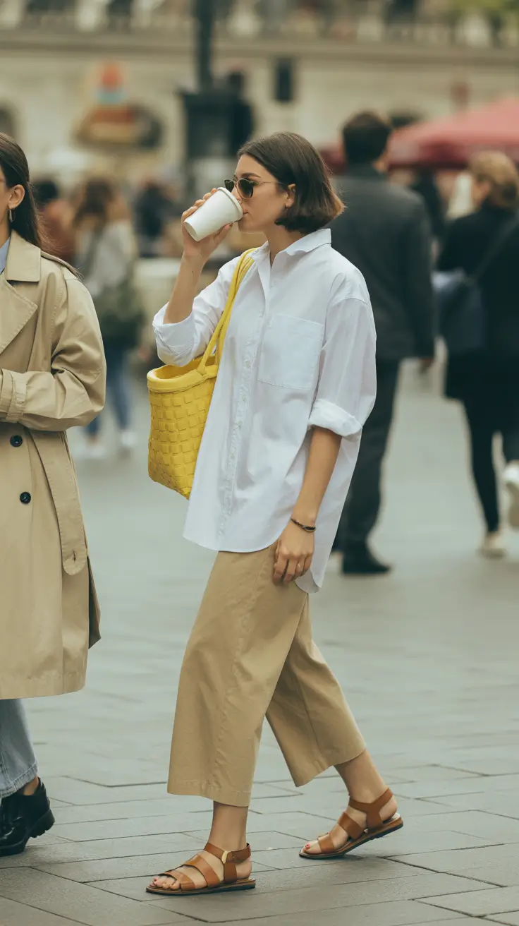 trendy spring outfit with sandals 2026 - City Neutrals with a Touch of Spring Cool