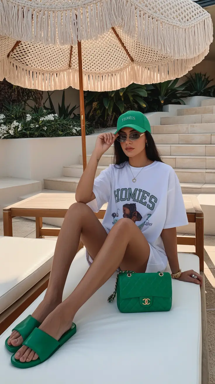 trendy spring outfit with sandals 2026 - Sporty Green Statements for Warm Spring Afternoons