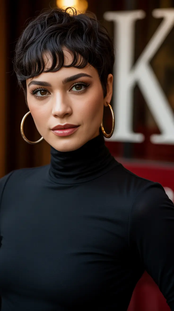 vibrant spring pixie 2026 Urban Noir Waves Pixie With Chic Contour