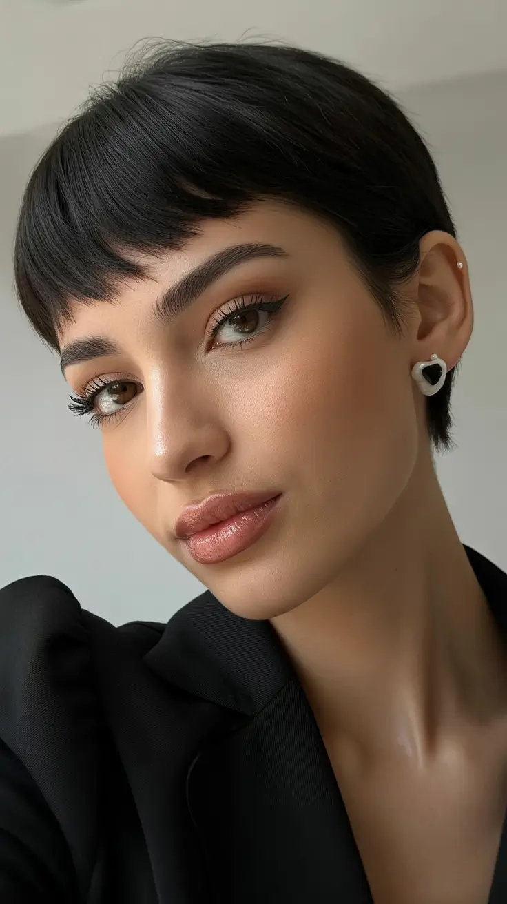 vibrant spring pixie 2026 Soft Noir Pixie With Modern Micro-Bangs