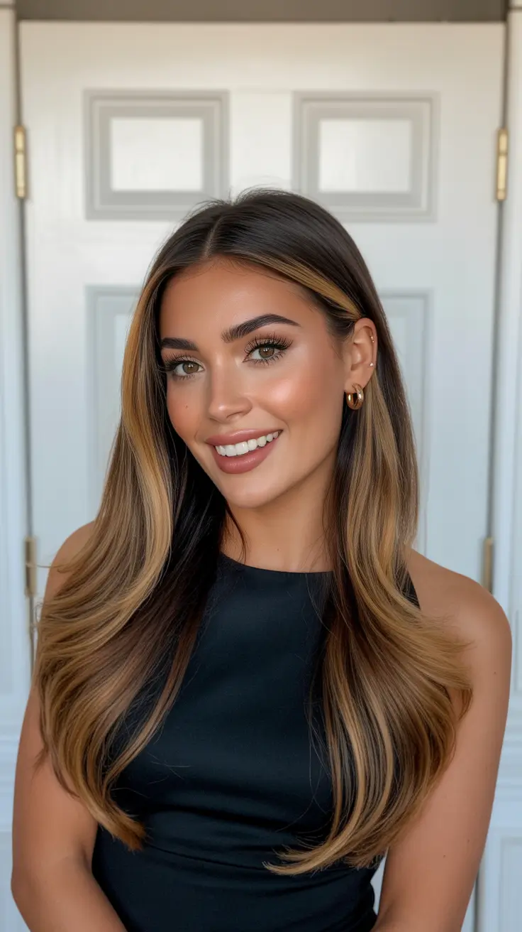 warm spring hair color ideas warm skin tone 2026 Honey Ribbon Balayage for Warm Hazel Spring Glow