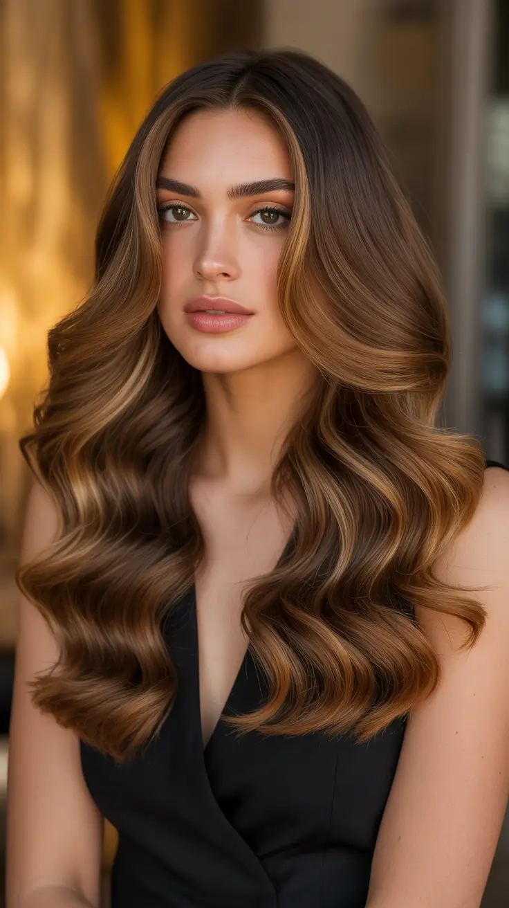 warm spring hair color ideas warm skin tone 2026 Honey Milk Tea Waves for Medium Warm Spring Skin