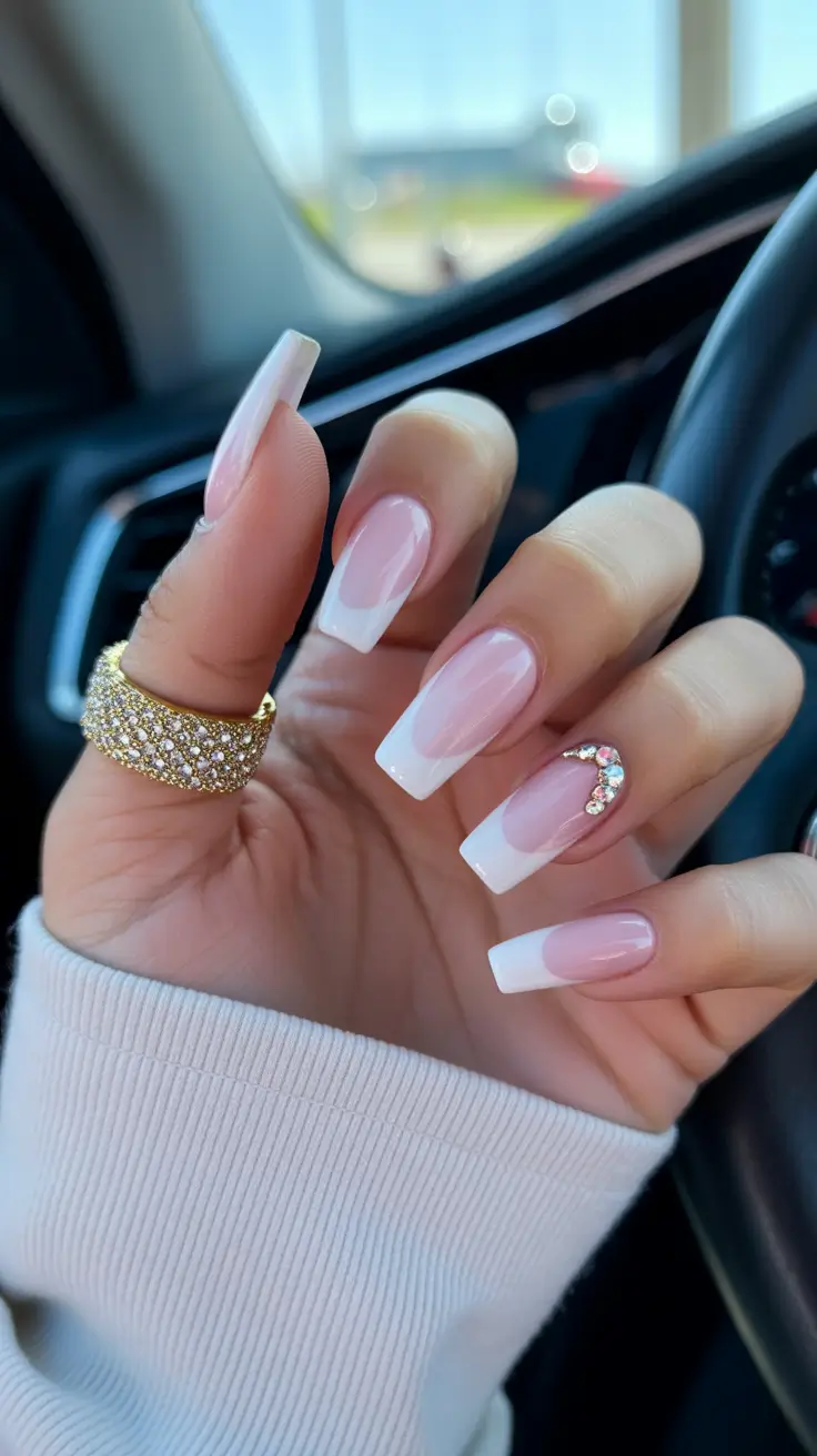 best spring nails coffin 2026 Minimalist Milky French Coffin for Effortless Spring Style