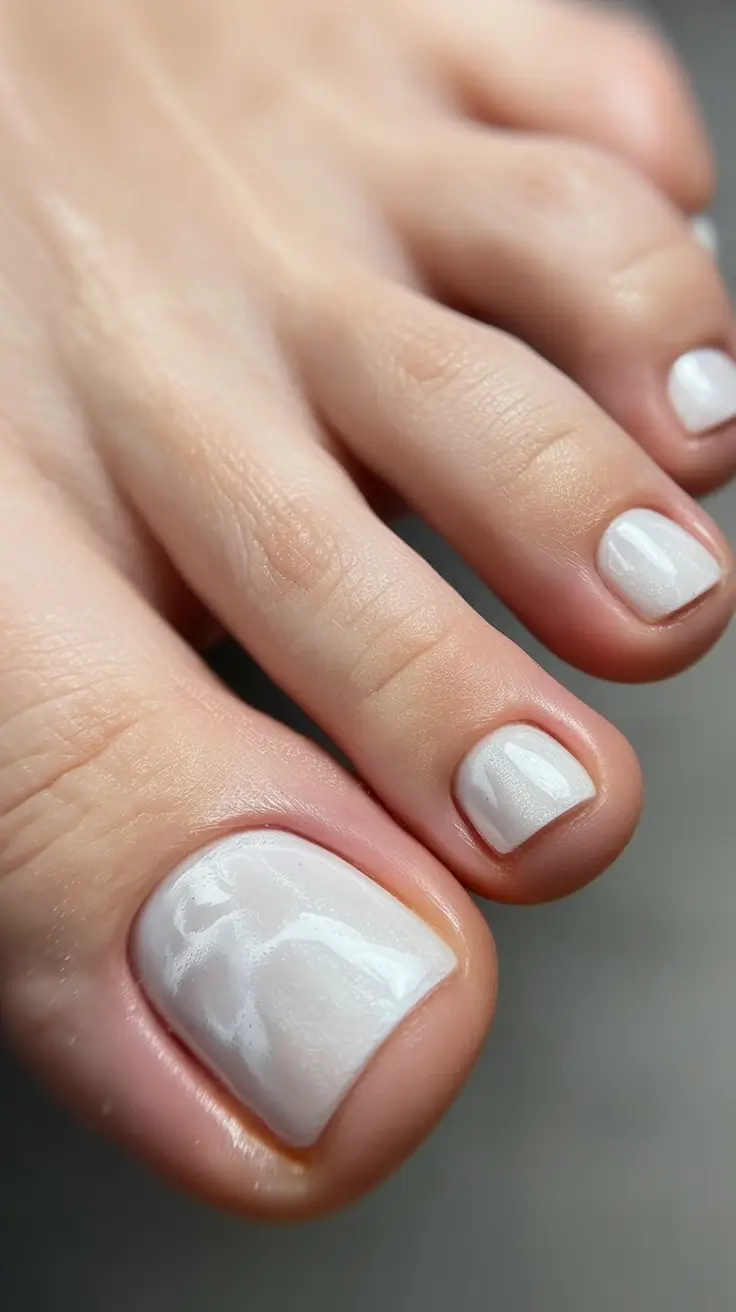 spring toe nail colors 2026 milky white pedicure