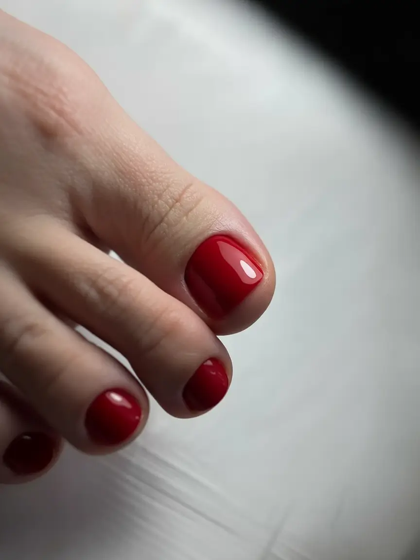 spring toe nail colors 2026 classic red pedicure